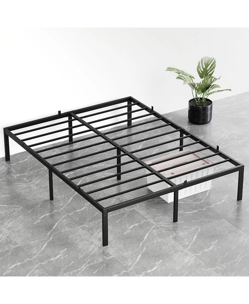 gaomon 14 Inch Bed Frame with Under Bed Storage, Heavy Duty Mattress Foundation, Easy Assembly, No Box Spring Needed, Platform Bed for Bedroom