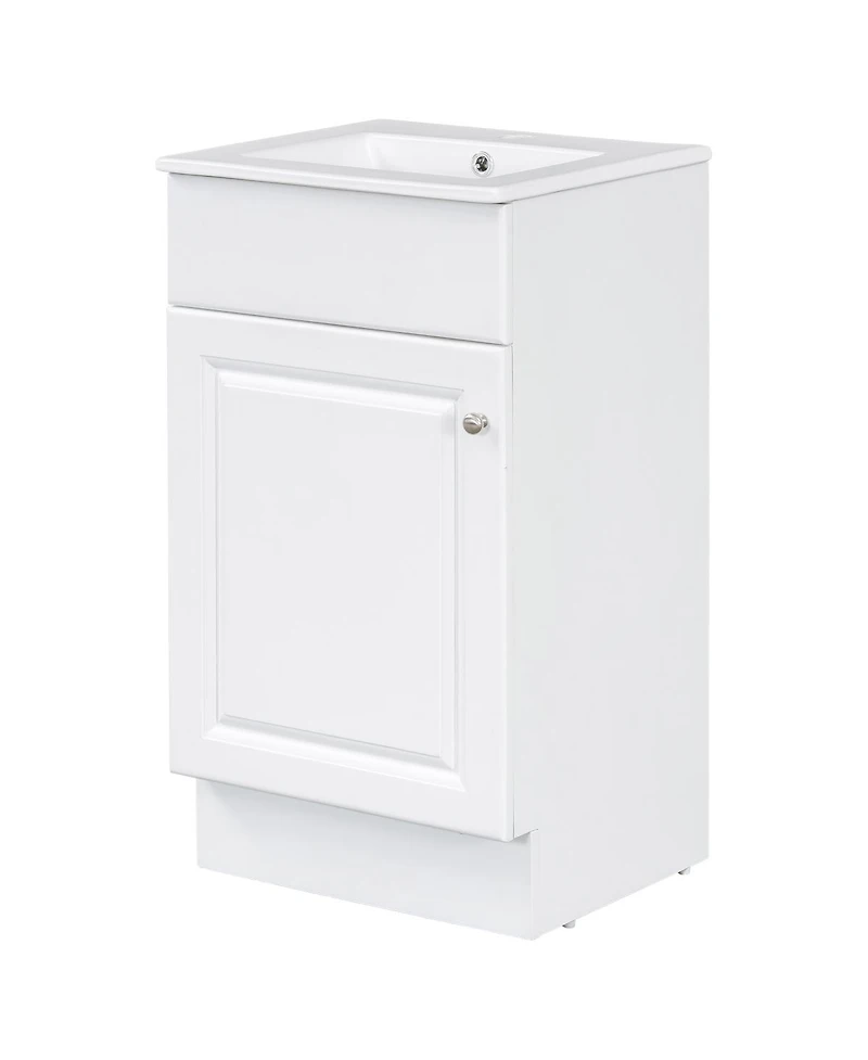 Sillysis Bathroom Vanity with Sink, Painted Mdf Cabinet, Soft Close Door, Adjustable Shelf & Organizer for Small Spaces