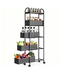 Yigii Slim Storage Cart with Pull-Out Baskets for Narrow Spaces - Kitchen, Bathroom, Laundry