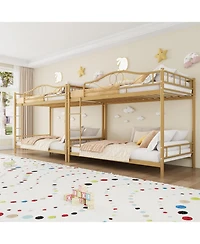 gaomon Twin Over Twin Metal Bunk Bed Ladder Guardrails Heavy Duty 400 Lbs. No Box Spring Easy Assembly