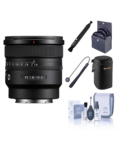 Sony Fe 16mm f/1.8 G Lens, Black With Pro Optic 67mm Filter Kit with Adorama 8" Large Slinger Lens Case, LensPen Cleaner, Cleaning Kit