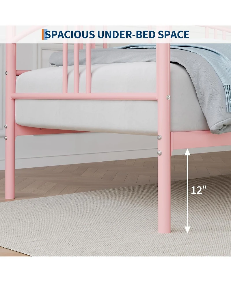 gaomon Daybed, Metal Sofa Bed Frame with Steel Slat Support for Living Room, Bedroom and Guest Room.