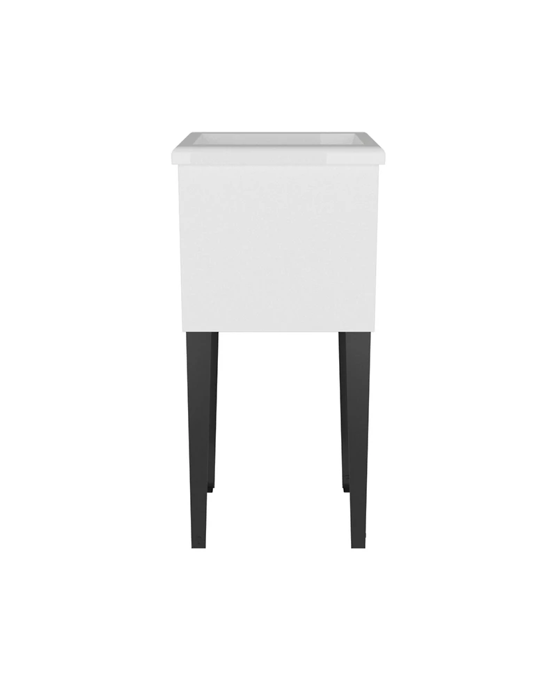 Fm Furniture Katy Compact Utility Sink with Metal Legs for Laundry Room