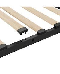 gaomon King Bed Frame Adjustable Headboard 4 Storage Drawers Upholstered Platform Wooden Slats Support No Box Spring