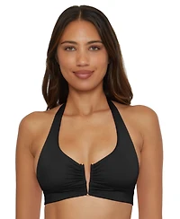 Becca Women's V-Neck Halter Swim Top