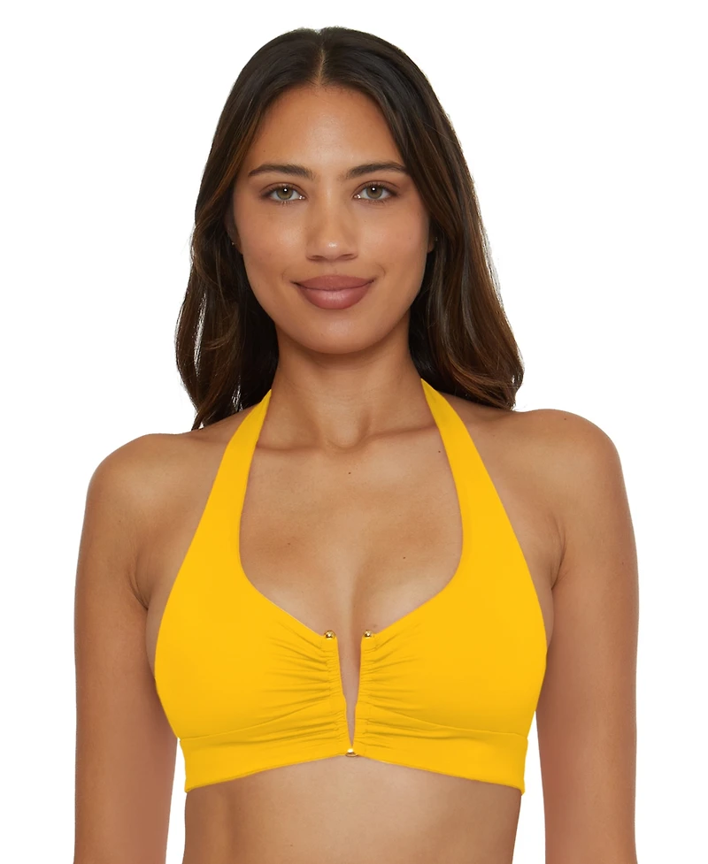 Becca Women's V-Neck Halter Swim Top