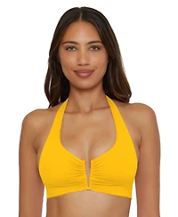 Becca Women's V-Neck Halter Swim Top