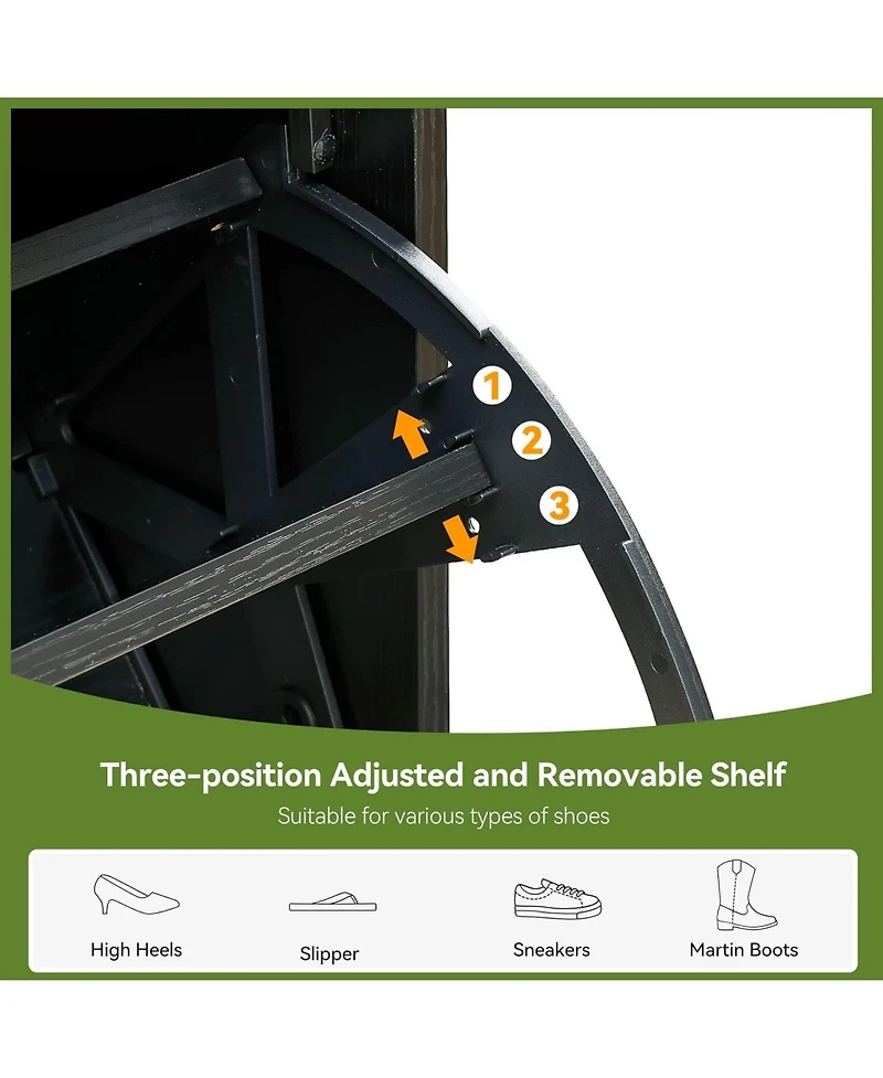 gaomon Shoe Cabinet with 2 Flip Drawers and 1 Top Drawer High-Gloss Painted Wood Shoe Organizer