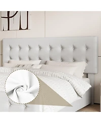 gaomon Bed Frame 4 Storage Drawers Linen Upholstered Headboard Wooden Slats No Box Spring Button Tufted.