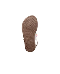 Bebe Toddler Girl's Fashion Sandals – Woven Vamp Style with Beads and Logo Charm