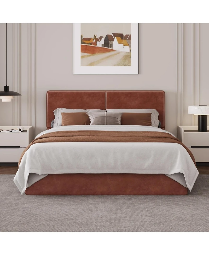gaomon Upholstered Platform Bed Frame with 2 Storage Drawers