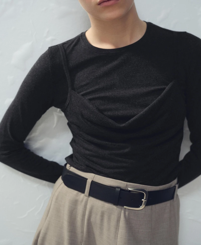 Mango Women's Draped Combined T-Shirt