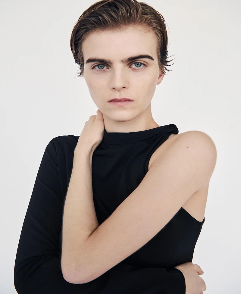 Mango Women's Asymmetrical Long-Sleeve T-Shirt