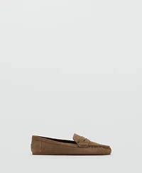 Mango Women's Suede Penny Loafers