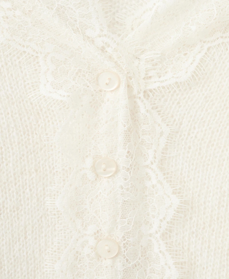 Mango Women's Lace Knit Cardigan