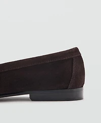 Mango Women's Gathered Suede Moccasins
