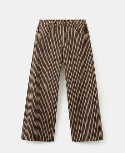 Mango Women's Wide Leg Striped Jeans