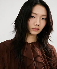 Mango Women's Ruffled Chiffon Blouse