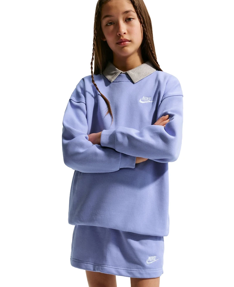 Nike Big Girls 7-16 Sportswear Club Fleece Oversized-Fit Sweatshirt
