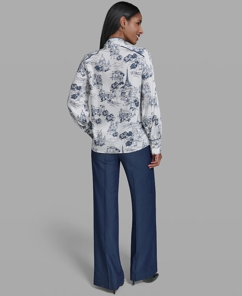 Karl Lagerfeld Paris Women's V-Neck Blouse