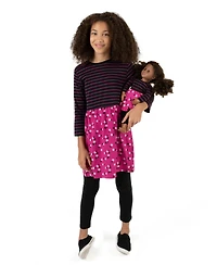 Leveret Toddler Girls Matching Doll 100% Cotton Long Sleeve Skirt Dress