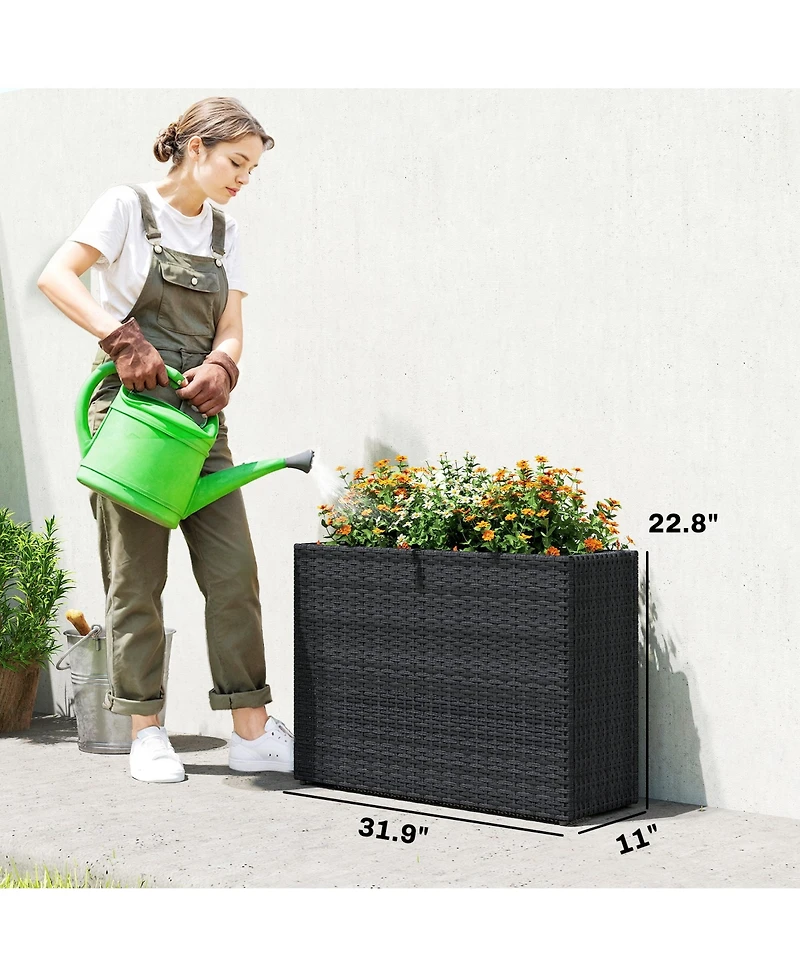 Outsunny Raised Garden Bed with Adjustable Foot Pads,