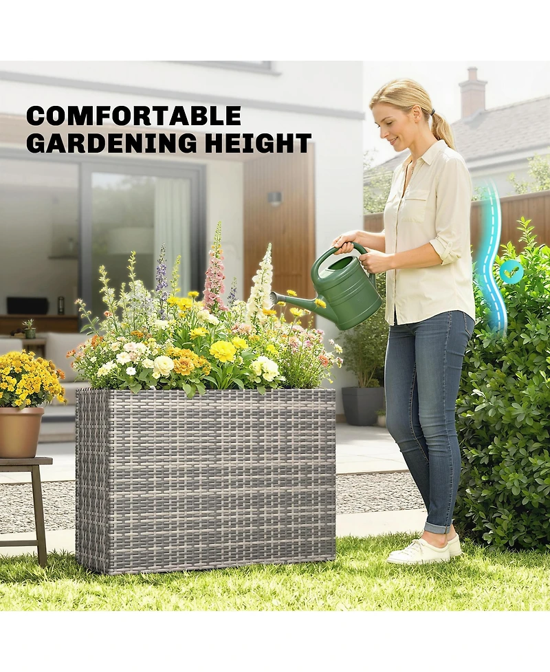 Outsunny Raised Garden Bed with Adjustable Foot Pads,