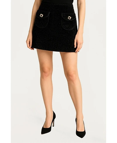 Nocturne Women's Textured Velvet Mini Skirt