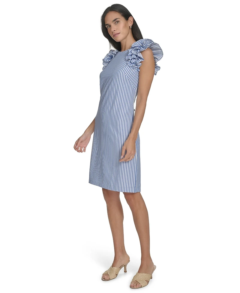 Jessica Howard Petite Ruffle-Detail Sleeveless Sheath Dress