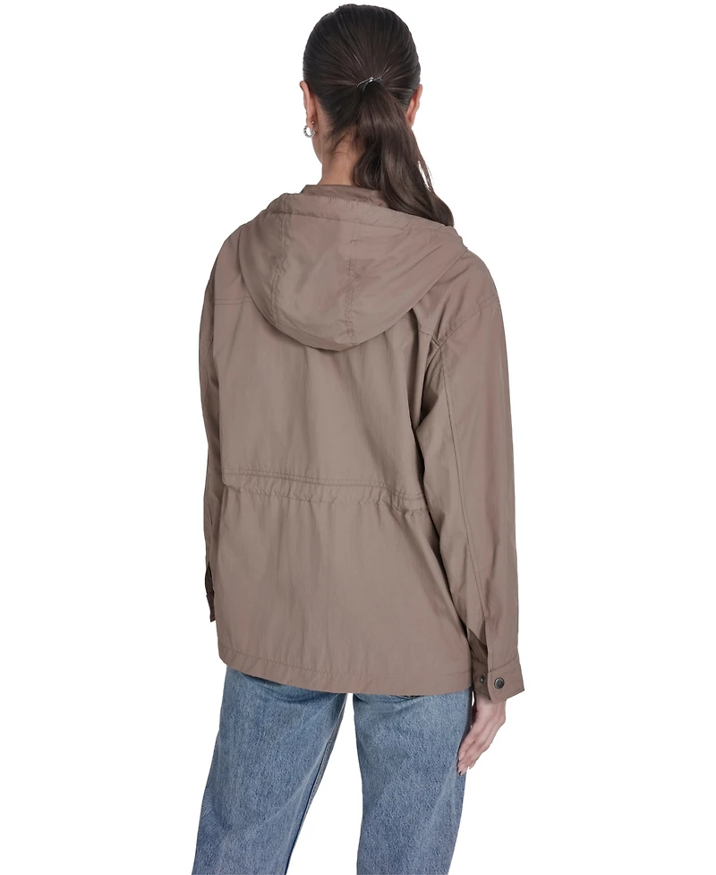 Levi's Women's Cinch-Waist Hooded Rain Anorak Jacket