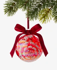 Holiday Lane Holiday Toile Floral Pattern Ball Ornament, Macy's Exclusive