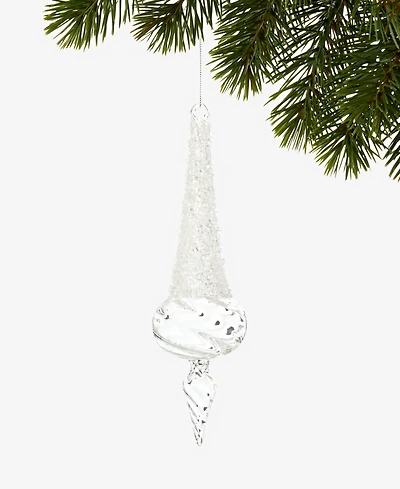 Holiday Lane Iced Delight Glass Icicle Ornament, Macy's Exclusive