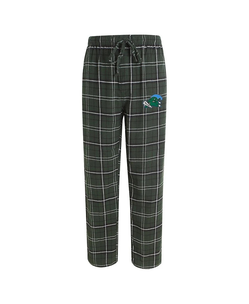 Concepts Sport Men's Hunter Green/Black Tulane Green Wave Ultimate Flannel Pants