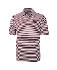 Cutter & Buck Men's Maroon Texas A&M Aggies Virtue Eco Pique Stripe Polo Shirt