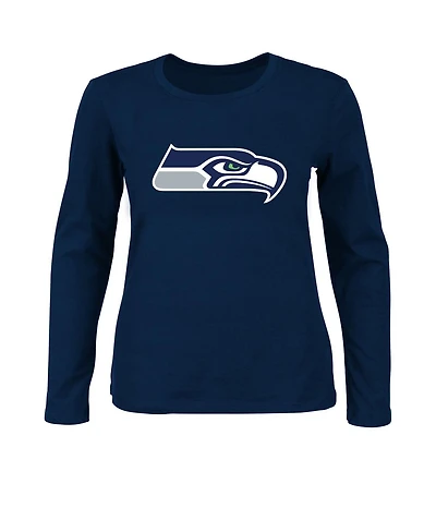 Fanatics Women's College Navy Seattle Seahawks Plus Long Sleeve T-Shirt