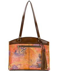 Patricia Nash Poppy Large Leather Tote Bag