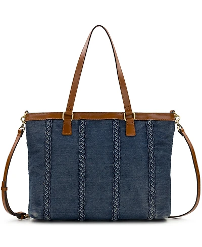 Patricia Nash Nadine Medium Denim Crossbody Tote Bag
