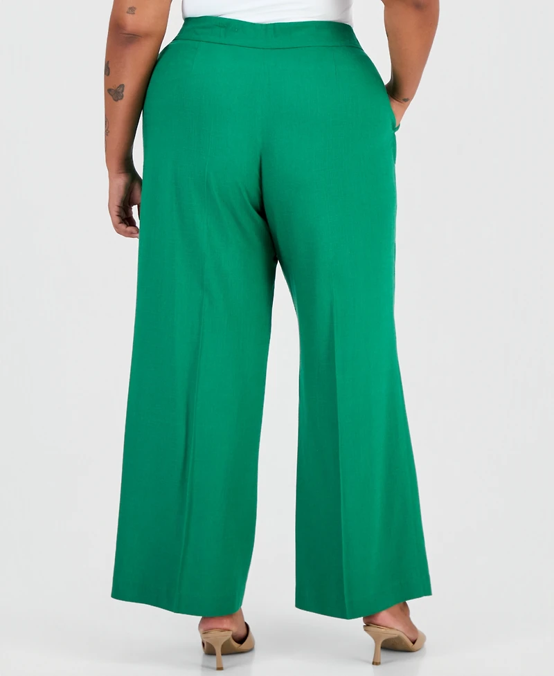 Tahari Asl Women's Mid-Rise Wide-Leg Pants