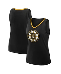 Logo Athletic Women's Black Boston Bruins Stellar Win V-Neck Tank Top