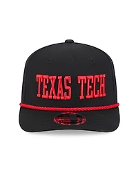 New Era Men's Black Texas Tech Red Raiders Wordmark 9SEVENTY Stretch-Snap Adjustable Hat