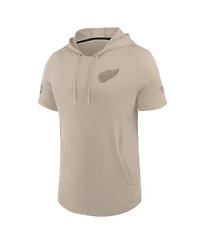 Fanatics Men's Tan Detroit Red Wings Authentic Pro Road Short Sleeve Hoodie
