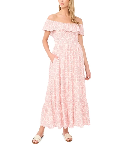 Vince Camuto Women's Off-The-Shoulder Ruffle Tier Dress