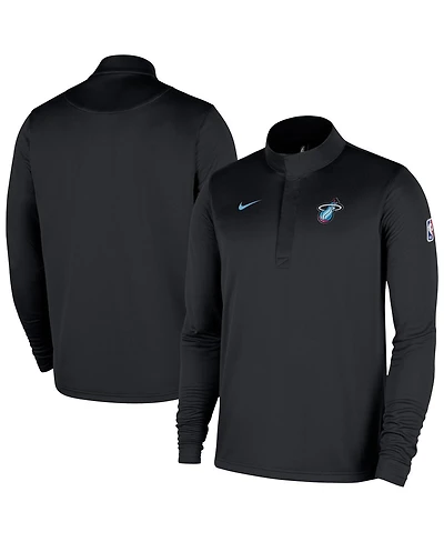 Nike Men's Black Miami Heat 2025/26 City Edition Remix Authentic Coaches Dri-fit Half-Zip Sweatshirt