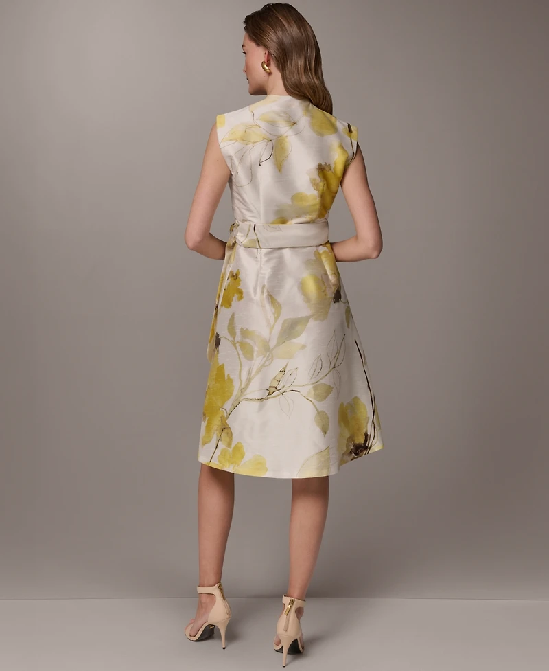 Donna Karan New York Women's A-Line Floral Midi Dress