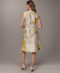 Donna Karan New York Women's A-Line Floral Midi Dress