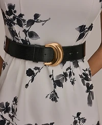 Donna Karan New York Women's Floral Belted Midi Dress