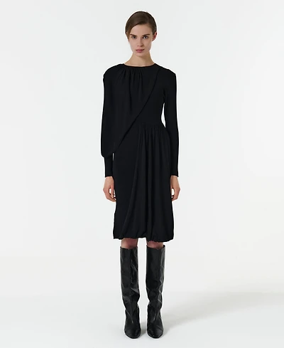 Leem Women's Knitted Dress with Scarf Detail