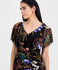 Connected Petite Mesh Sheath Dress