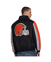 Starter Men's Black Cleveland Browns Thursday Night Gridiron Half-Zip Jacket