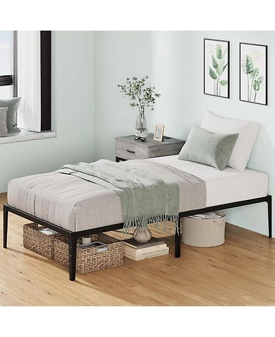 gaomon Metal Bed Frame Twin Size, Twin Bed Frame with Storage, Heavy Duty Metal Mattress Foundation, No Box Spring Needed, Noise Free,Twin Size